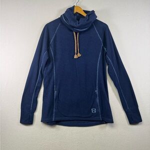 Women's Navy Blue Cowl Neck Sweatshirt